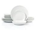 Waterside 18pc White Coupe Porcelain Dinnerware Set; 6 Dinner Plates, Side Plates & Bowls (video attached)