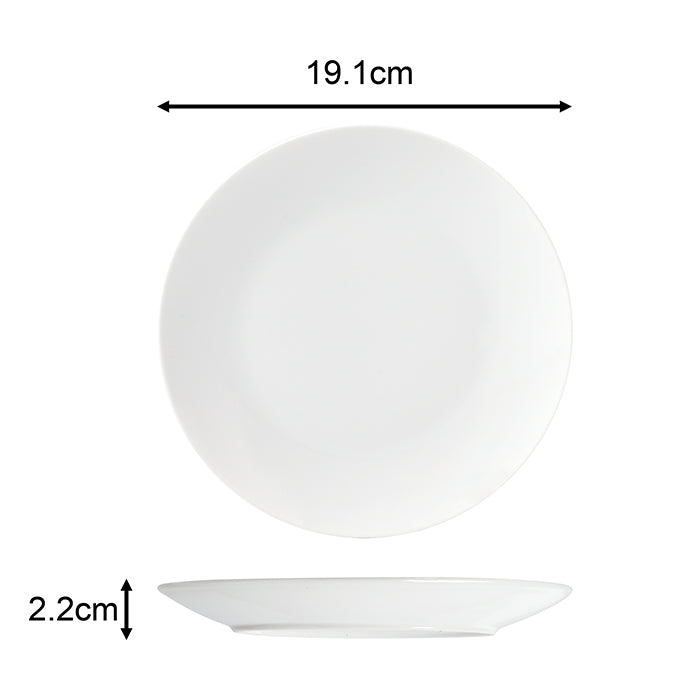 Waterside 18pc White Coupe Porcelain Dinnerware Set; 6 Dinner Plates, Side Plates & Bowls (video attached)
