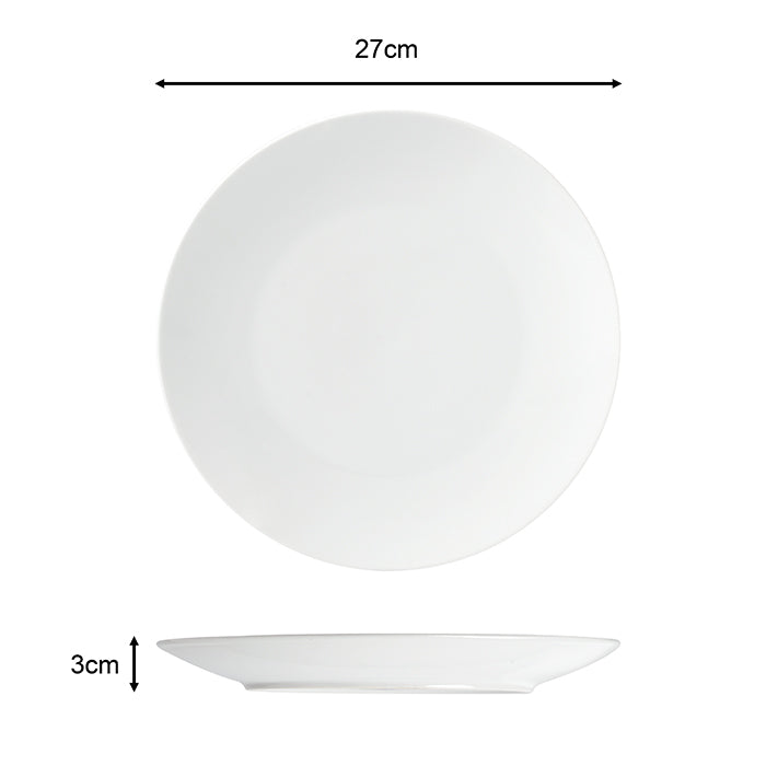 Waterside 18pc White Coupe Porcelain Dinnerware Set; 6 Dinner Plates, Side Plates & Bowls (video attached)