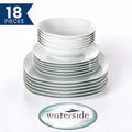 Waterside 18pc White Square Porcelain Dinner Set (video attached)