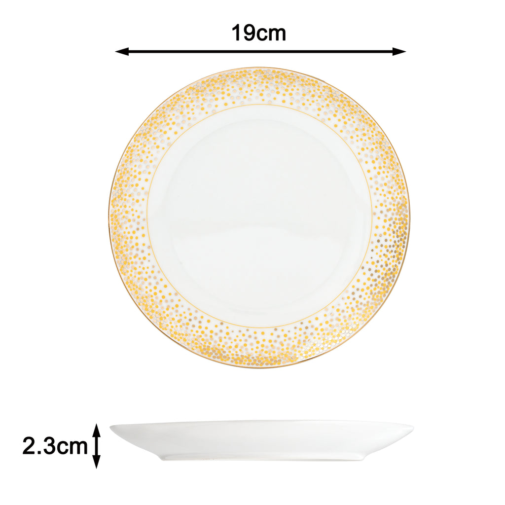 50pc Waterside GOLD Sparkle Porcelain Dinnerware Set (video attached)