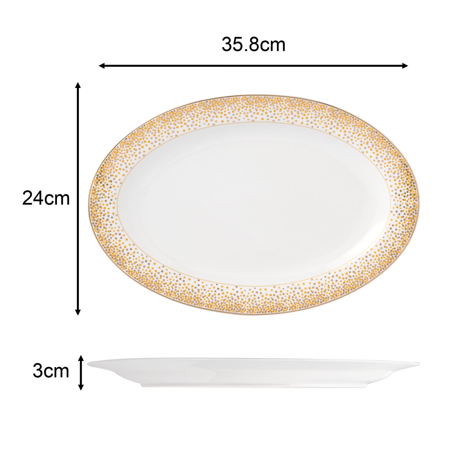 Gold Sparkle Christmas Porcelain Dinnerware Set, 50 Pieces