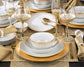 Gold Sparkle Christmas Porcelain Dinnerware Set, 50 Pieces