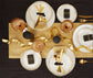 Gold Sparkle Christmas Porcelain Dinnerware Set, 50 Pieces