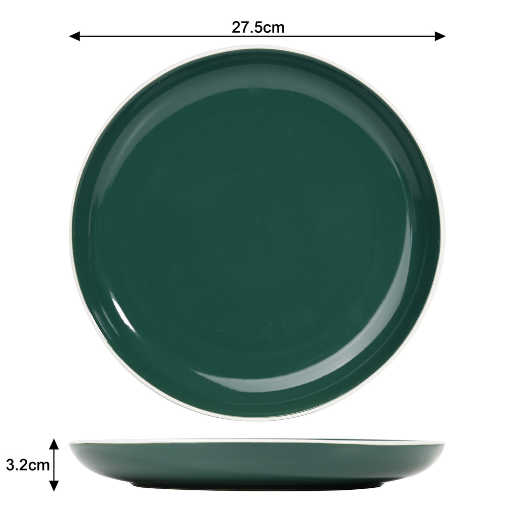 Waterside 12pc Emerald Green Stoneware Dinnerware Set (video attached)