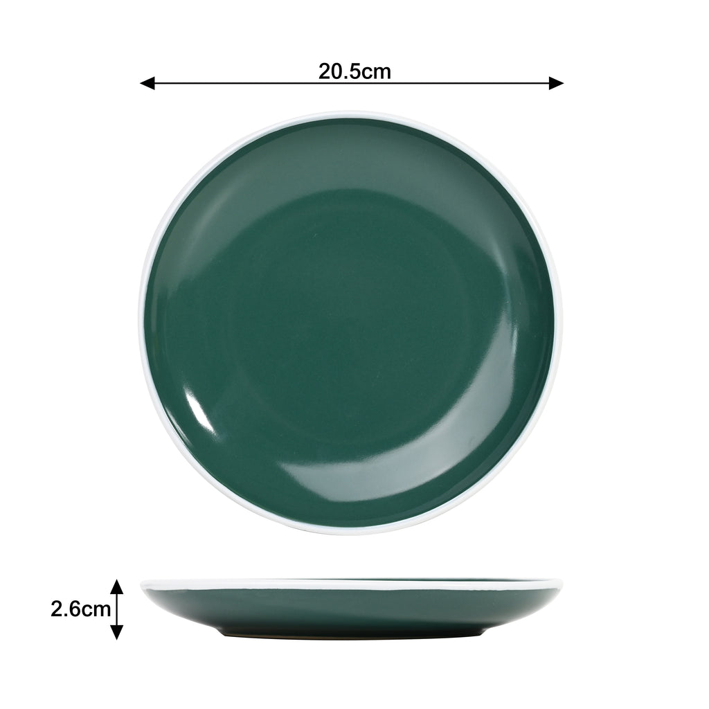 Waterside 12pc Emerald Green Stoneware Dinnerware Set (video attached)