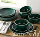 Waterside Emerald Green Stoneware Dinnerware Set, 12 Pieces