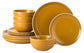 Waterside Saffron Yellow Stoneware Dinnerware Set, 12 Pieces