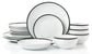 St Ives Stripe Porcelain Dinnerware Set  - Black, 16 Pieces