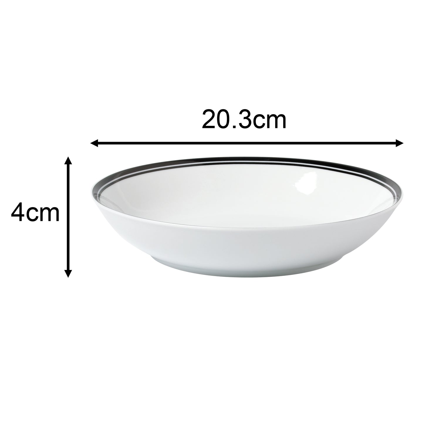 St Ives Stripe Porcelain Dinnerware Set  - Black, 16 Pieces