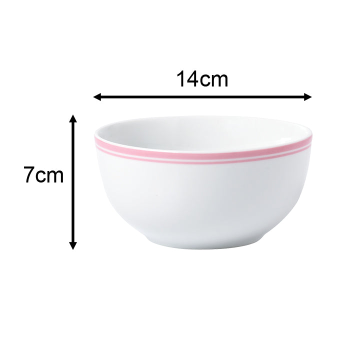 St Ives Stripe Porcelain Dinnerware Set - Pink, 16 Pieces