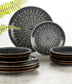 Starburst Reactive Glaze Stoneware Dinnerware Set, 12 Pieces