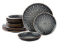 Starburst Reactive Glaze Stoneware Dinnerware Set, 12 Pieces