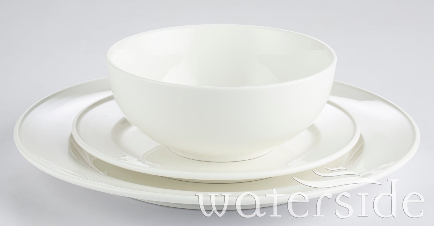 Durable White Porcelain, Hotel and Cafe Dinnerware Set, 12 Pieces