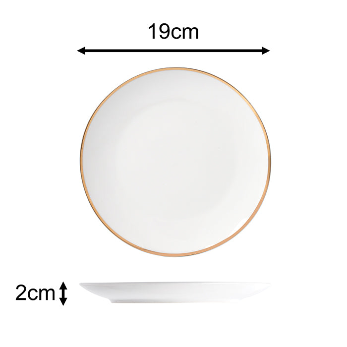 Waterside GOLD Rim Porcelain Dinner Set, 12 Pieces
