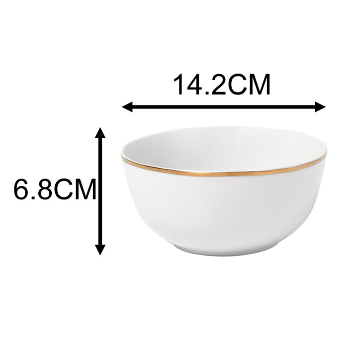 Waterside GOLD Rim Porcelain Dinner Set, 12 Pieces