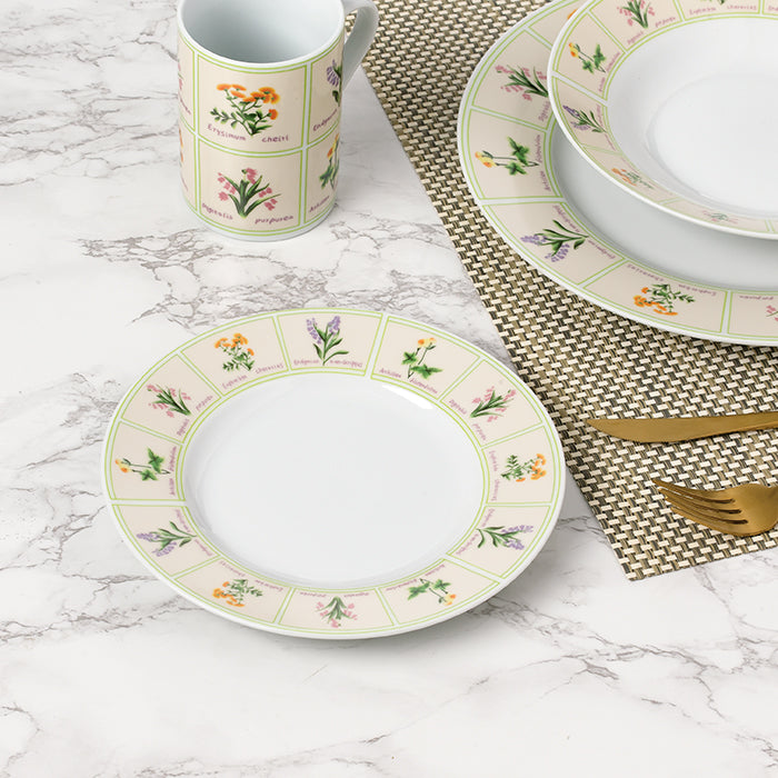 British Wild Flowers Porcelain Dinnerware Set, 24 Pieces