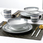 Brompton Grey Stripe Porcelain Dinnerware Set, 24 Pieces