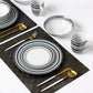 Brompton Grey Stripe Porcelain Dinnerware Set, 24 Pieces