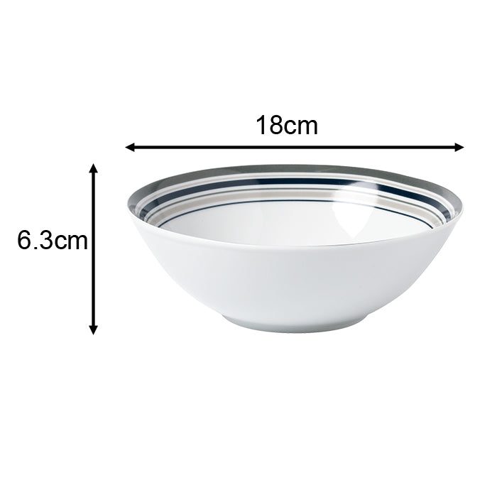 Brompton Grey Stripe Porcelain Dinnerware Set, 24 Pieces