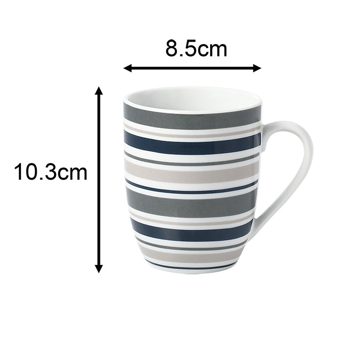 Waterside 24pc Brompton Grey Stripe Porcelain Dinnerware Set