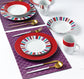 Mix and Match Stripe Porcelain Dinnerware set, 24 Pieces
