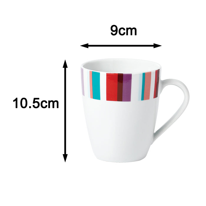 Mix and Match Stripe Porcelain Dinnerware set, 24 Pieces