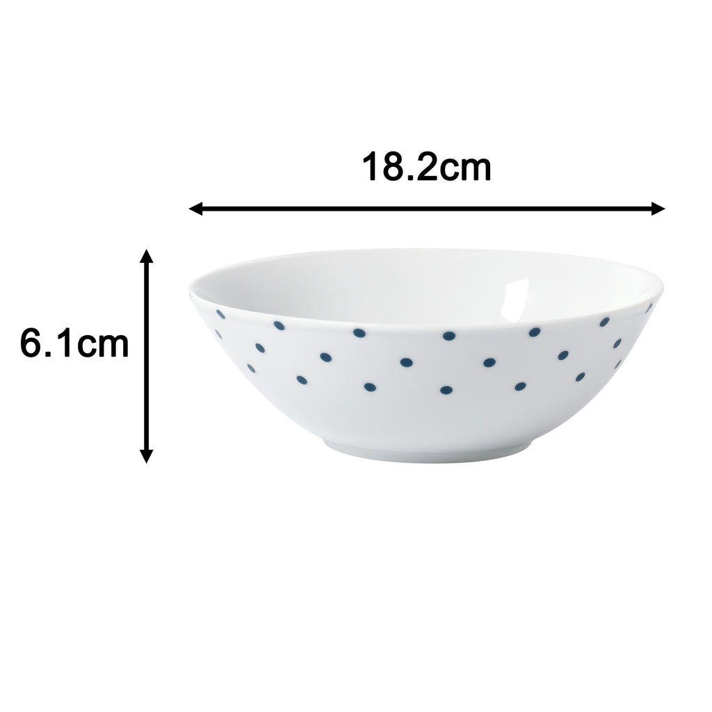 Waterside 24pc Blue & White Spot Porcelain Dinnerware Set