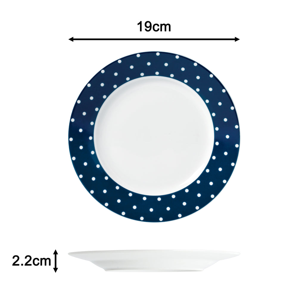 Waterside 24pc Blue & White Spot Porcelain Dinnerware Set