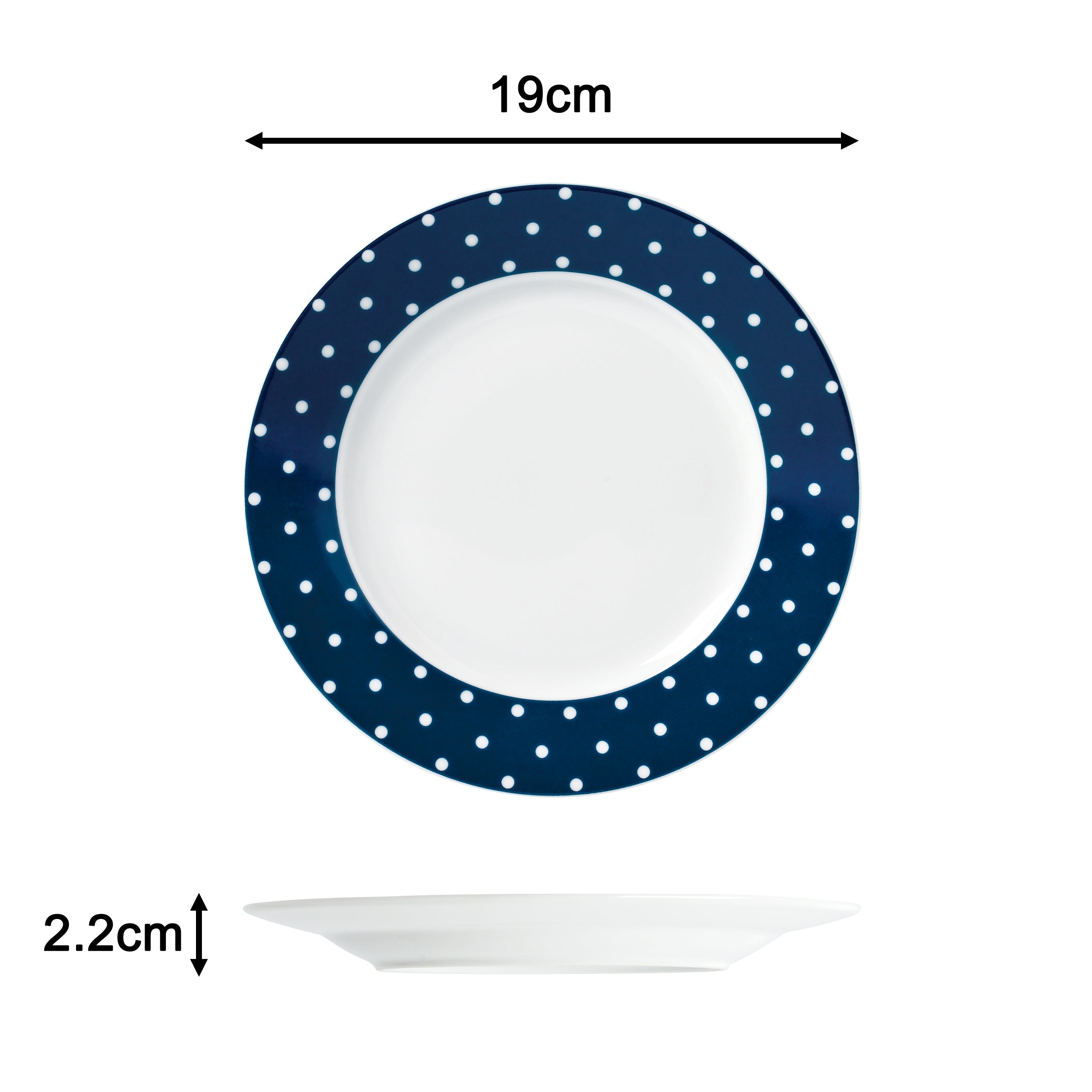 Waterside 24pc Blue & White Spot Porcelain Dinnerware Set