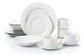 Waterside White Rimmed Porcelain Dinnerware Set, 20 Pieces