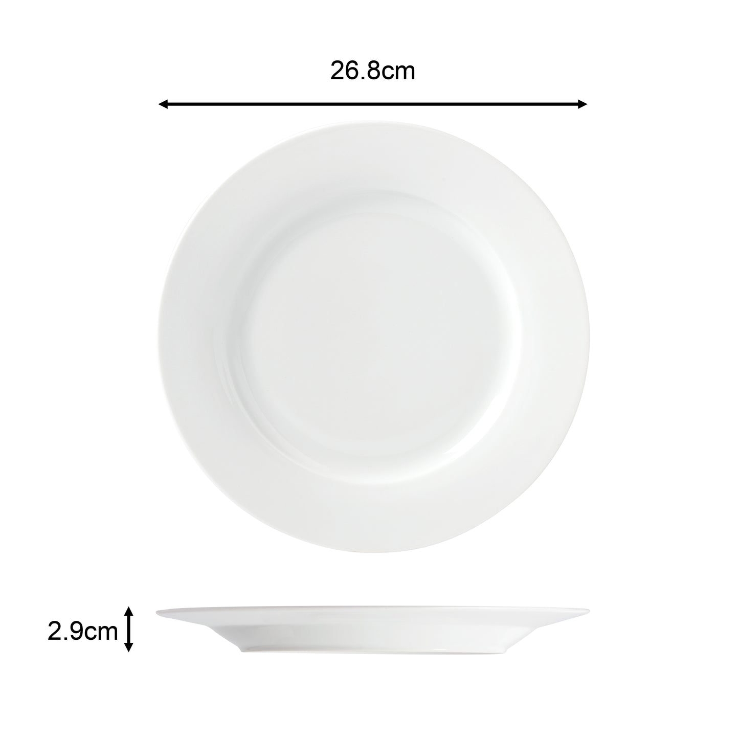 Waterside White Rimmed Porcelain Dinnerware Set, 20 Pieces