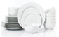 Waterside White Rim Porcelain Dinnerware Set, 24 Pieces