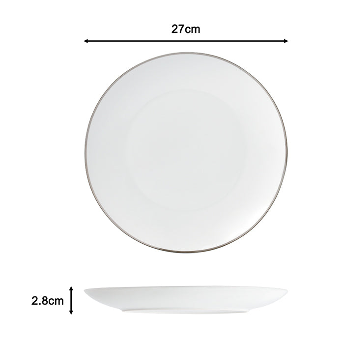 30pc Waterside Platinum Porcelain Dinner Set