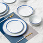 St Ives Stripe Porcelain Dinnerware Set - Blue, 16 Pieces