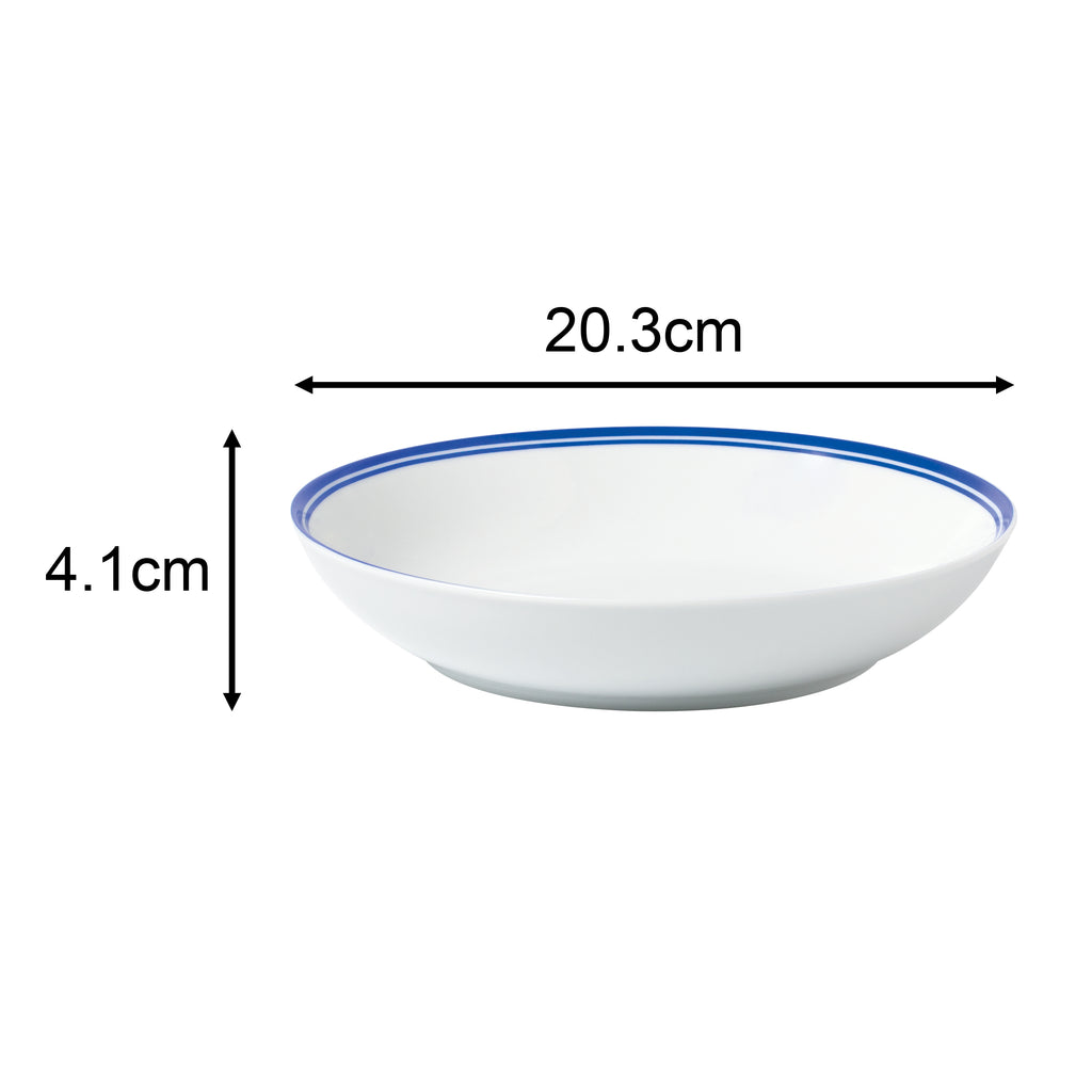 Waterside 16pc St Ives Stripe Porcelain Dinnerware Set - Blue (video attached)