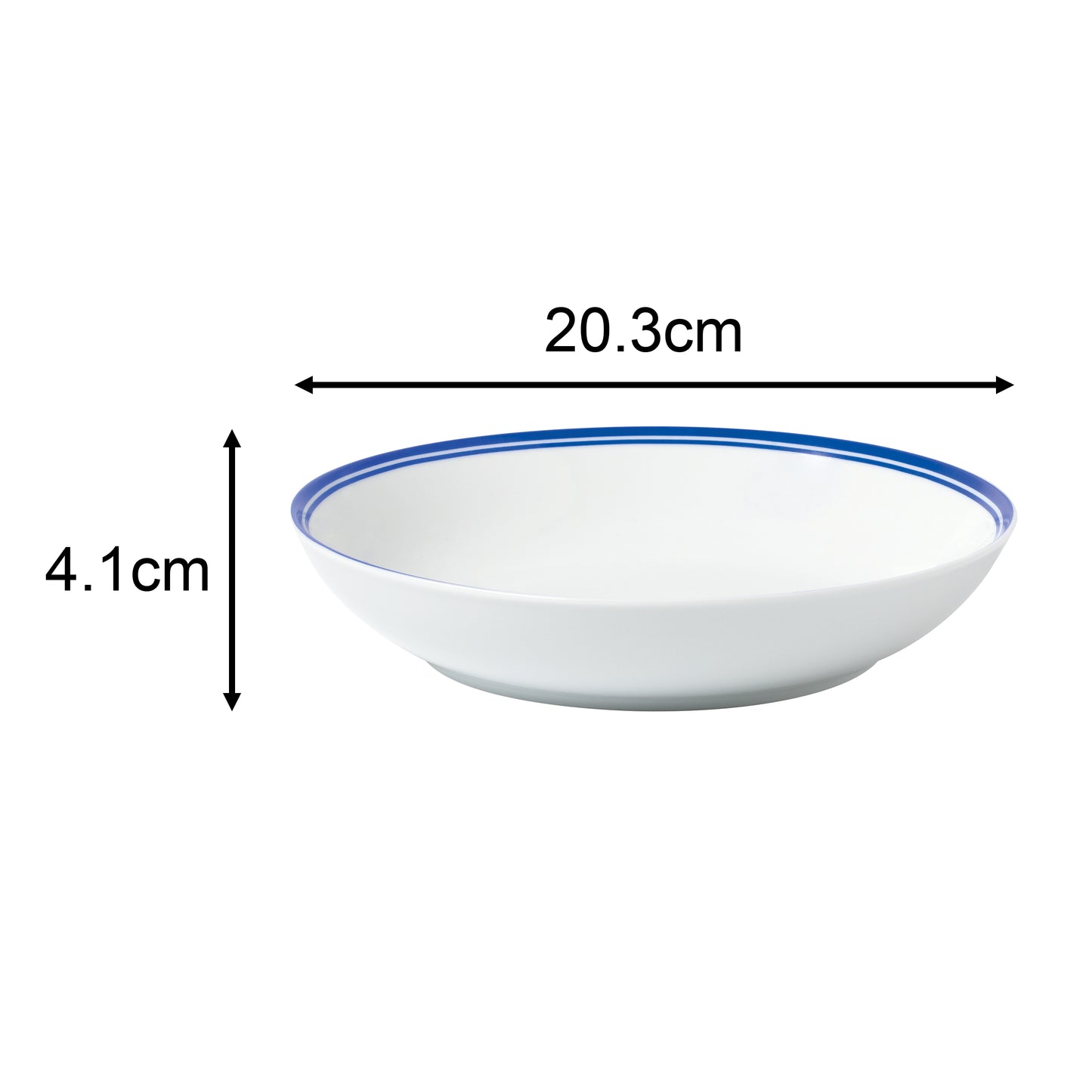 St Ives Stripe Porcelain Dinnerware Set - Blue, 16 Pieces