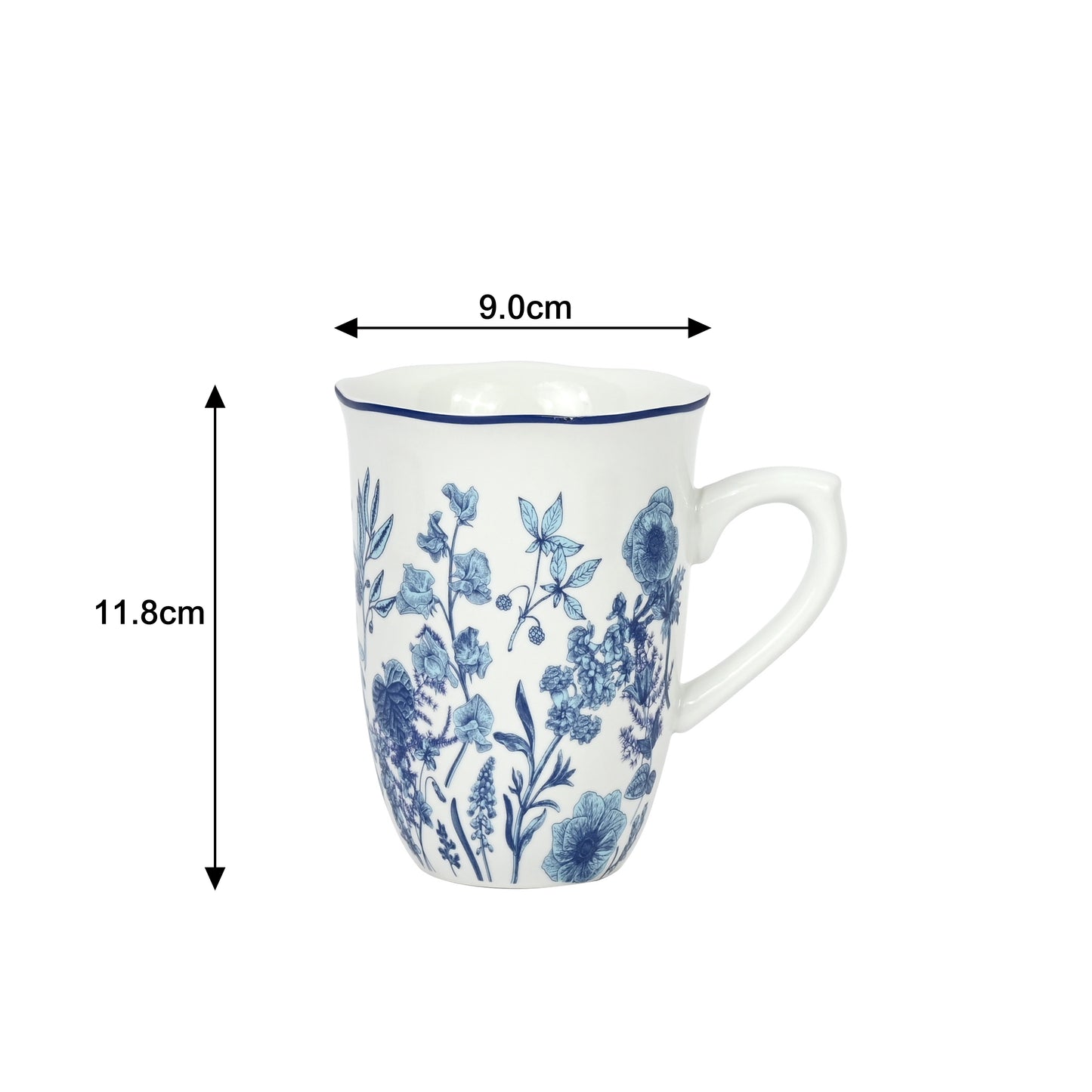 Blue Floral Porcelain Dinnerware Set, 16 Pieces