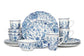 Blue Floral Porcelain Dinnerware Set, 16 Pieces