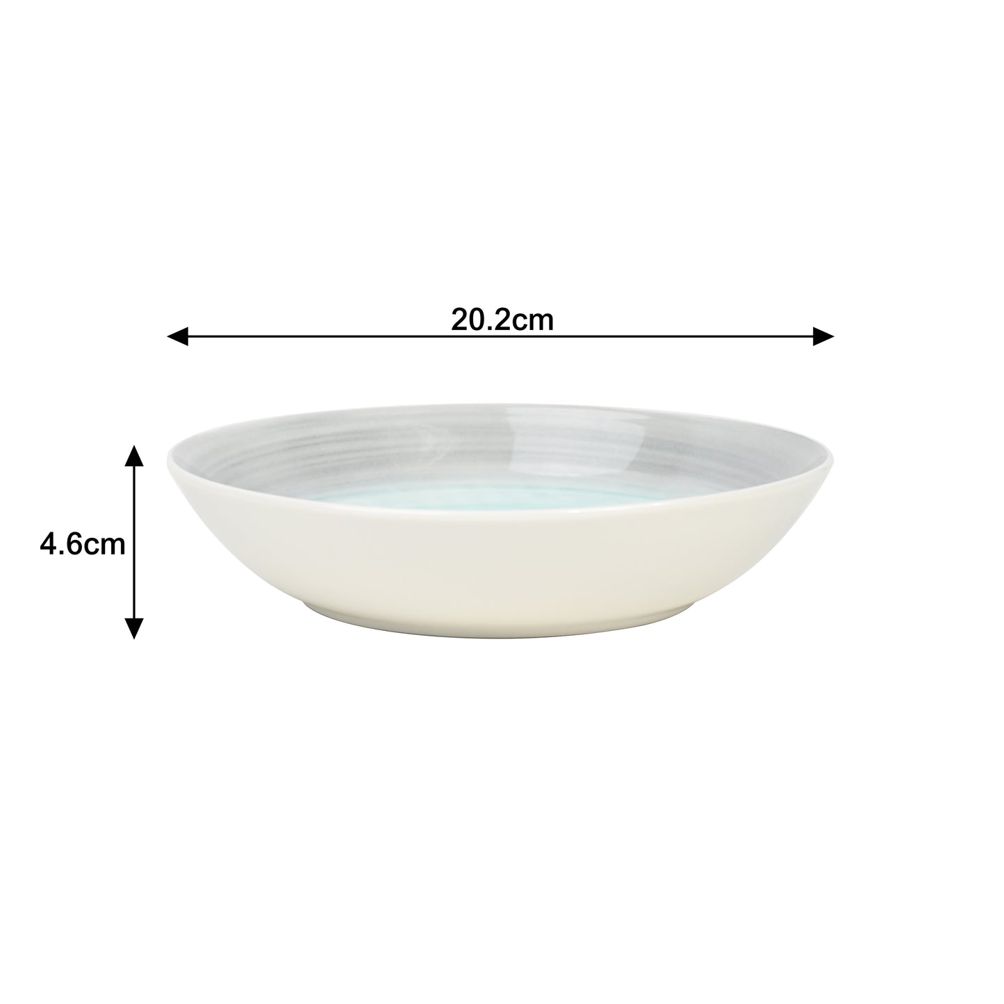 Spinwash Blue & Grey Porcelain Dinnerware Set, 24 Pieces