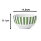 Green Split Stripe Porcelain Dinnerware Set, 24 Pieces