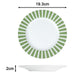 Green Split Stripe Porcelain Dinnerware Set, 24 Pieces