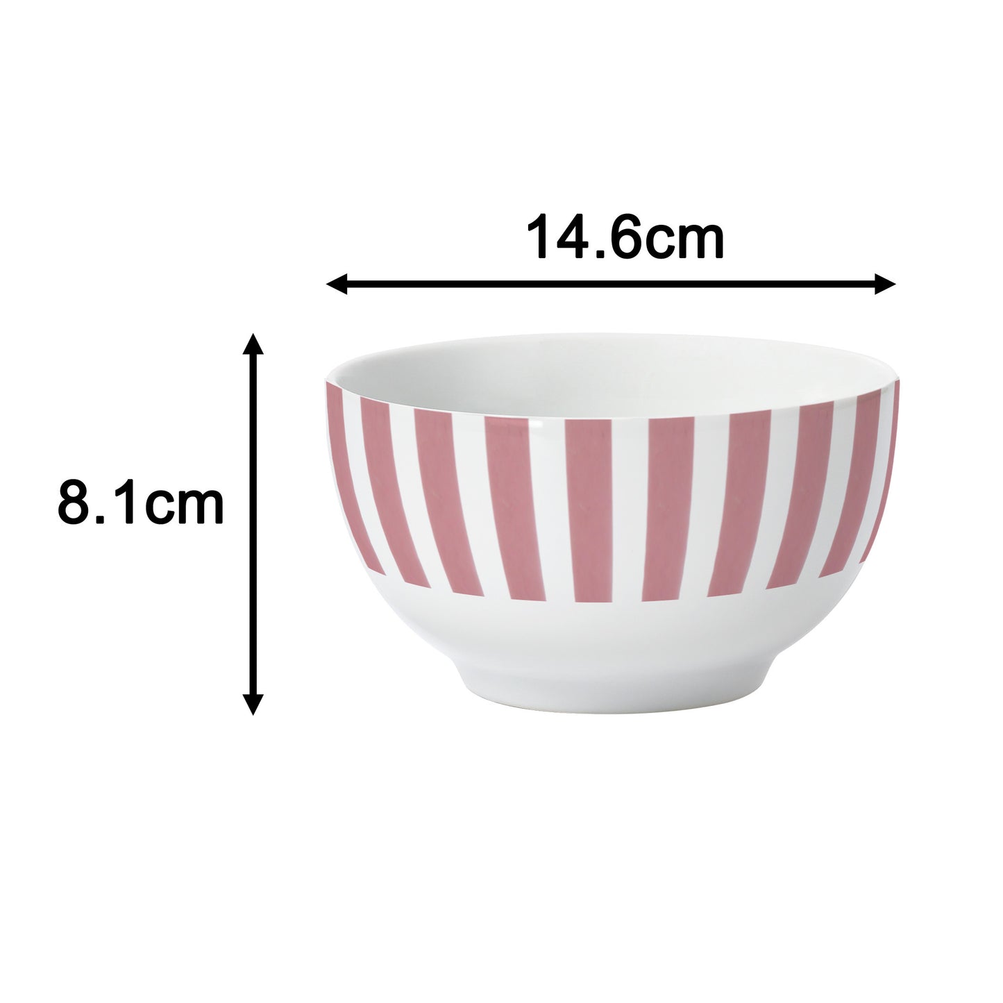 Pastel Pink Split Stripe Porcelain Dinnerware Set, 24 Pieces