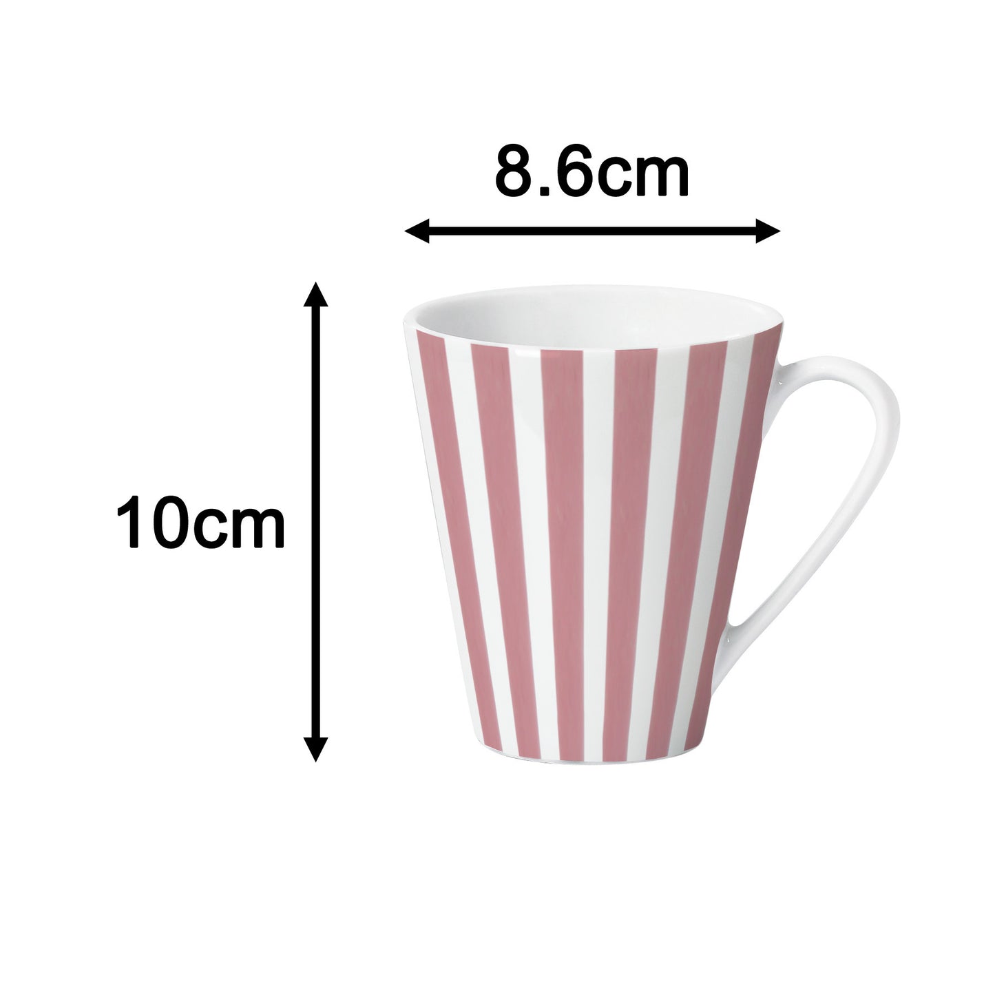 Pastel Pink Split Stripe Porcelain Dinnerware Set, 24 Pieces