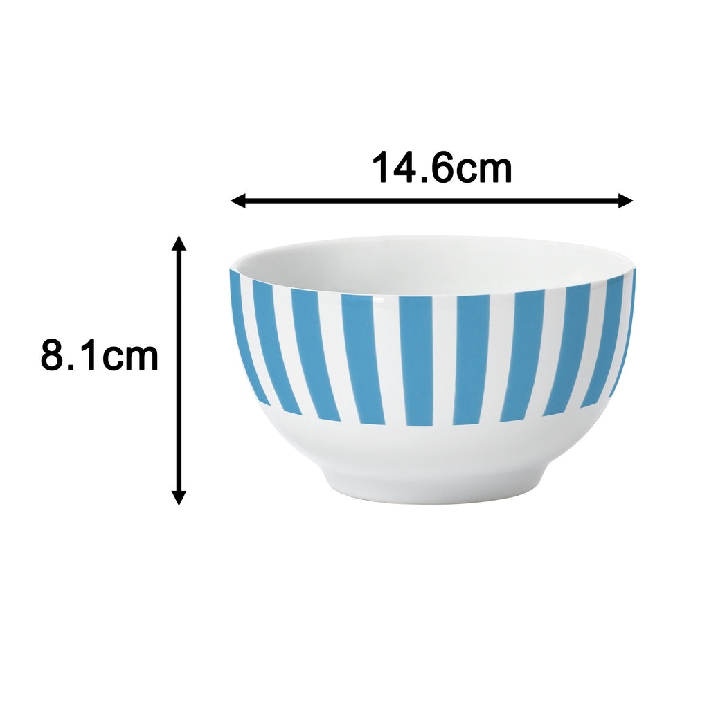 Waterside 24pc Soft Blue Split Stripe Porcelain Dinnerware Set