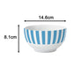 Soft Blue Split Stripe Porcelain Dinnerware Set, 24 Pieces