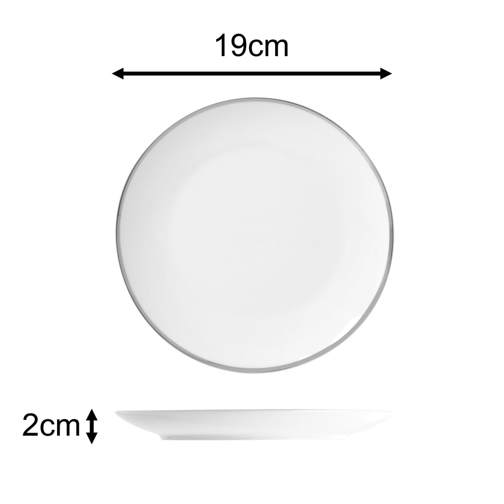 Waterside 12pc Platinum Rim Porcelain Dinner Set (video attached)