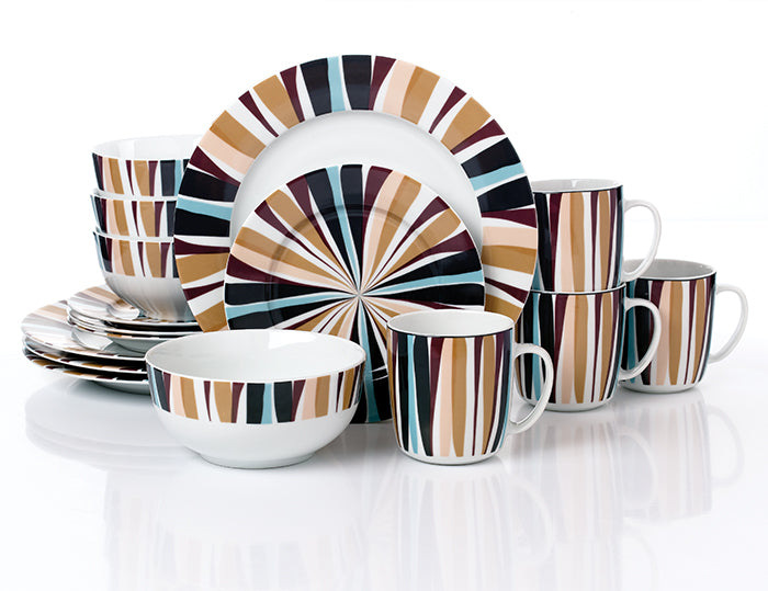 Mahala Porcelain Dinnerware Set, 16 Pieces