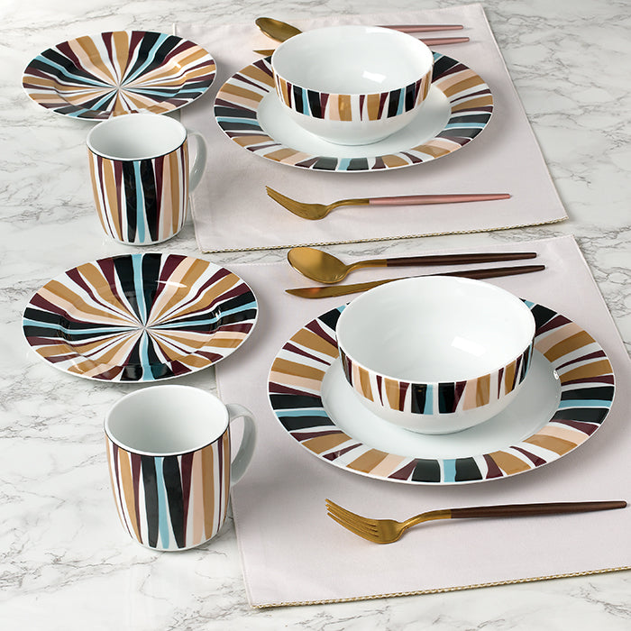 Waterside 16pc Porcelain Dinnerware Set (video attached)