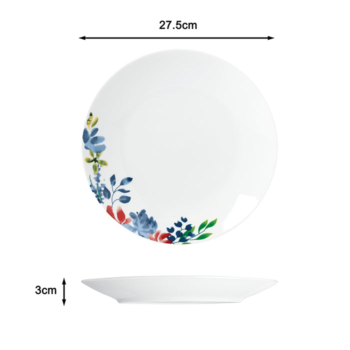 Waterside 16pc Watercolour Floral Porcelain Dinnerware Set; 4 Dinner Plates, Side Plates, Deep Bowls & Mugs (video included)